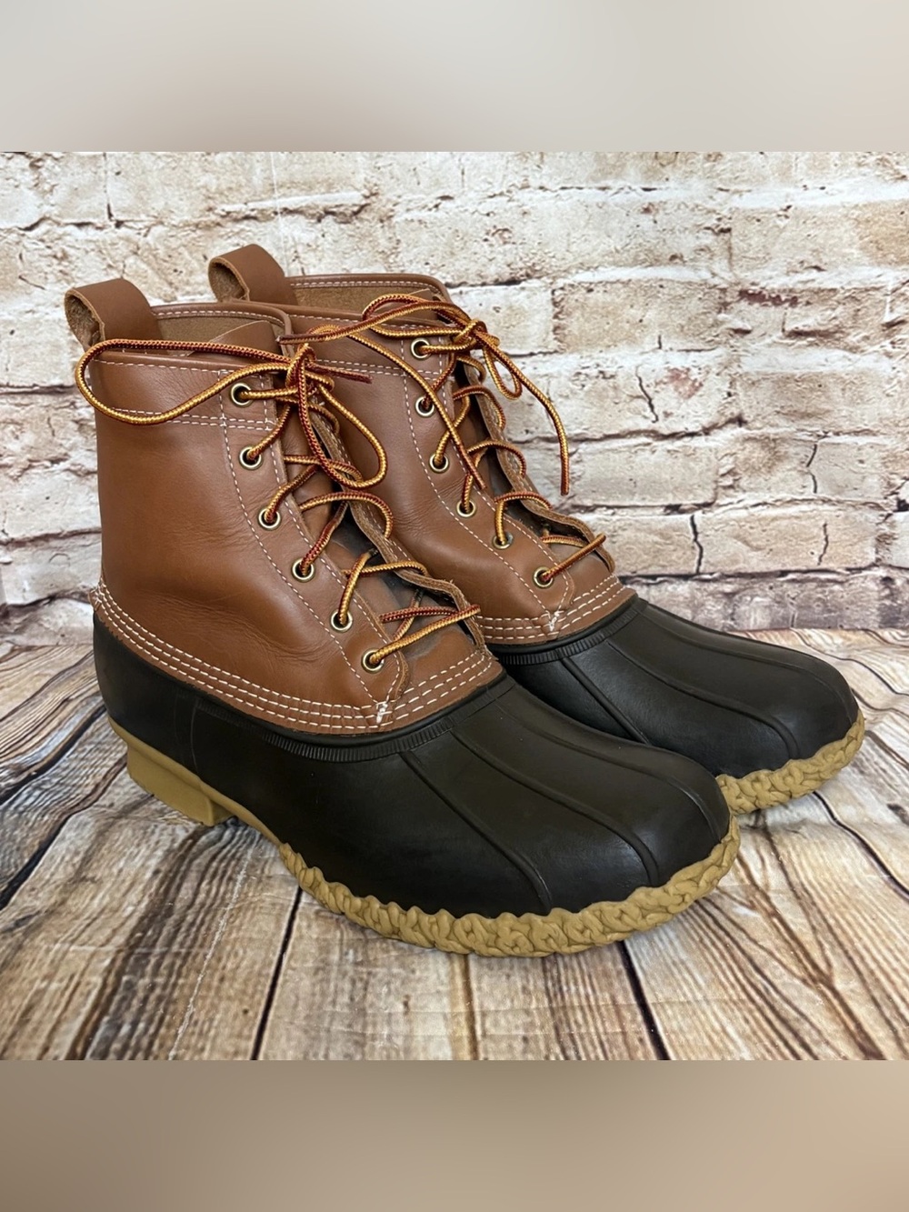 Women’s Brown and Black Lace-Up Duck Boots